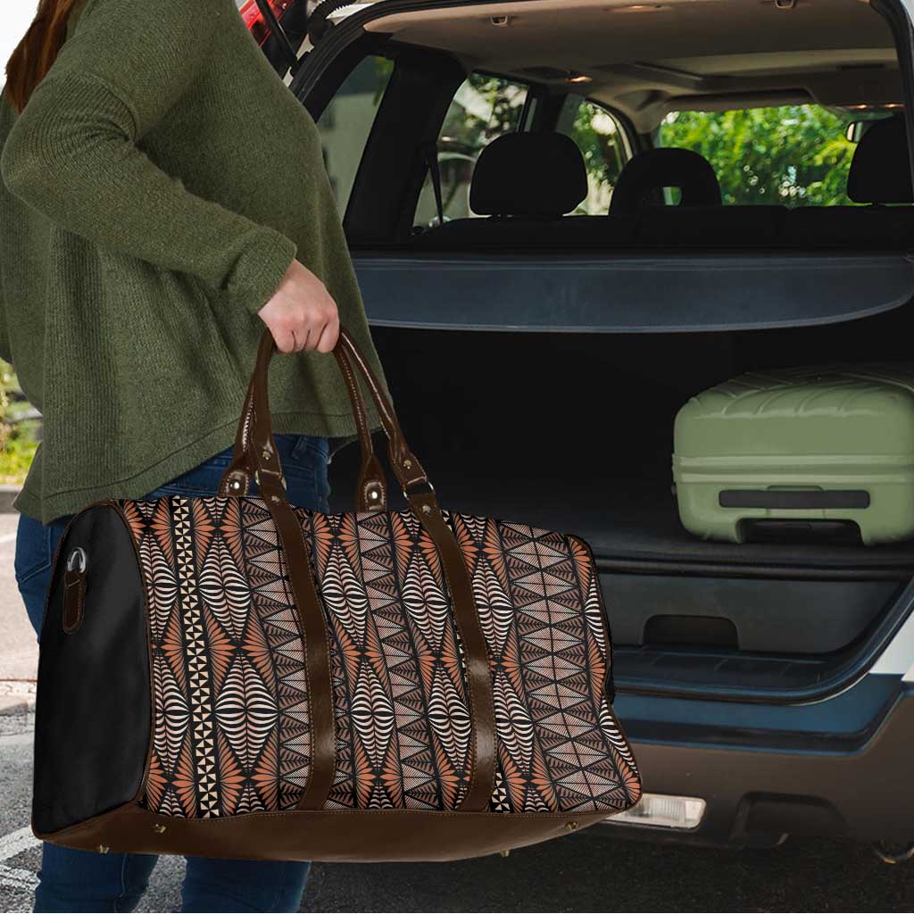 Malo e lelei Tonga Travel Bag Tongan Ngatu Vintage Brown - Polynesian Pride