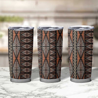Malo e lelei Tonga Tumbler Cup Tongan Ngatu Vintage Brown - Polynesian Pride