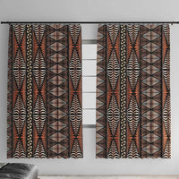 Malo e lelei Tonga Window Curtain Tongan Ngatu Vintage Brown - Polynesian Pride