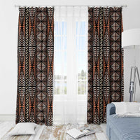 Malo e lelei Tonga Window Curtain Tongan Ngatu Vintage Brown - Polynesian Pride