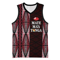 Tonga Rugby Personalised Basketball Jersey 2025 Mate Maa Tonga Ngatu Motif - Polynesian Pride
