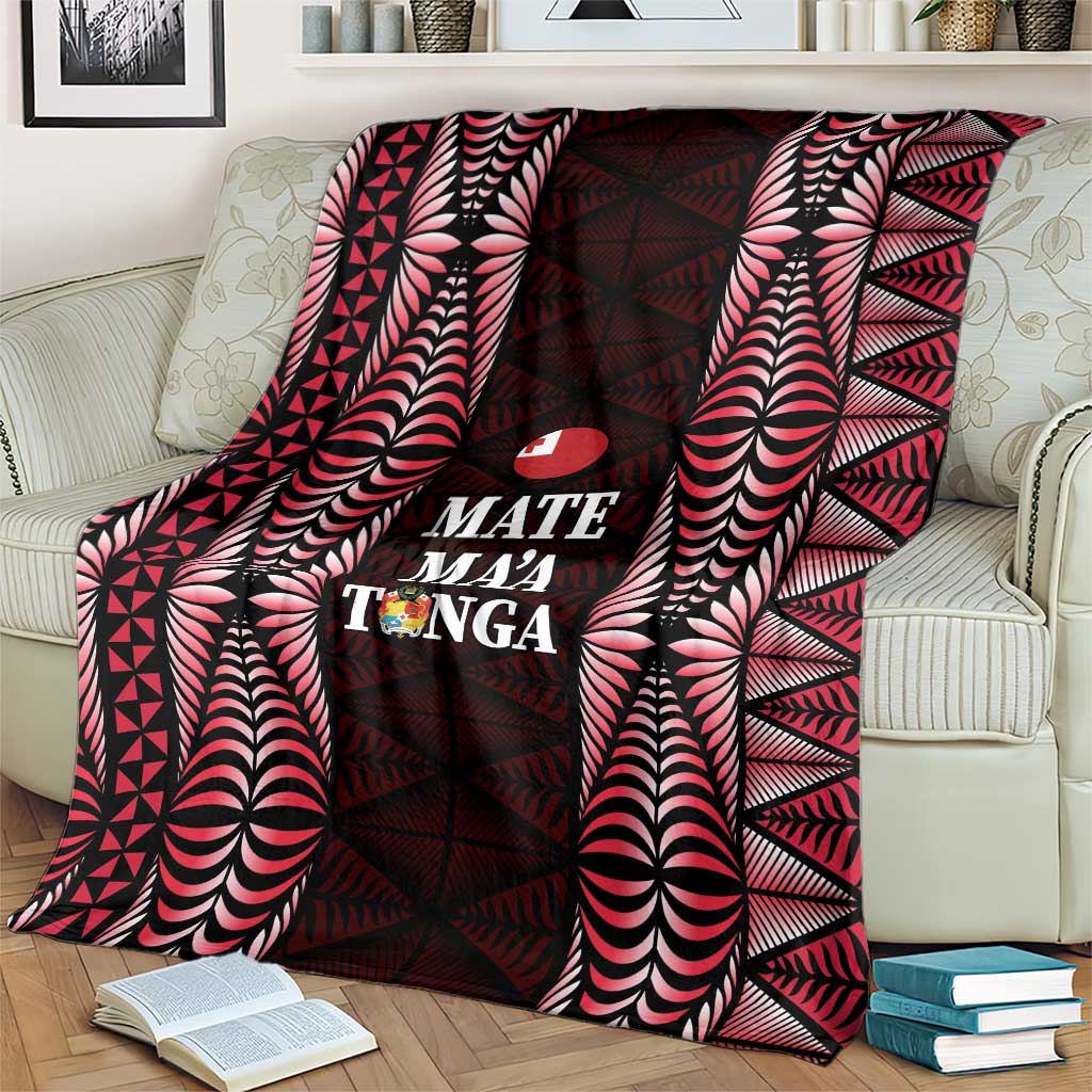 Tonga Rugby Blanket 2025 Mate Maa Tonga Ngatu Motif - Polynesian Pride