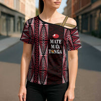 Tonga Rugby Personalised Cross Shoulder Shirt 2025 Mate Maa Tonga Ngatu Motif - Polynesian Pride