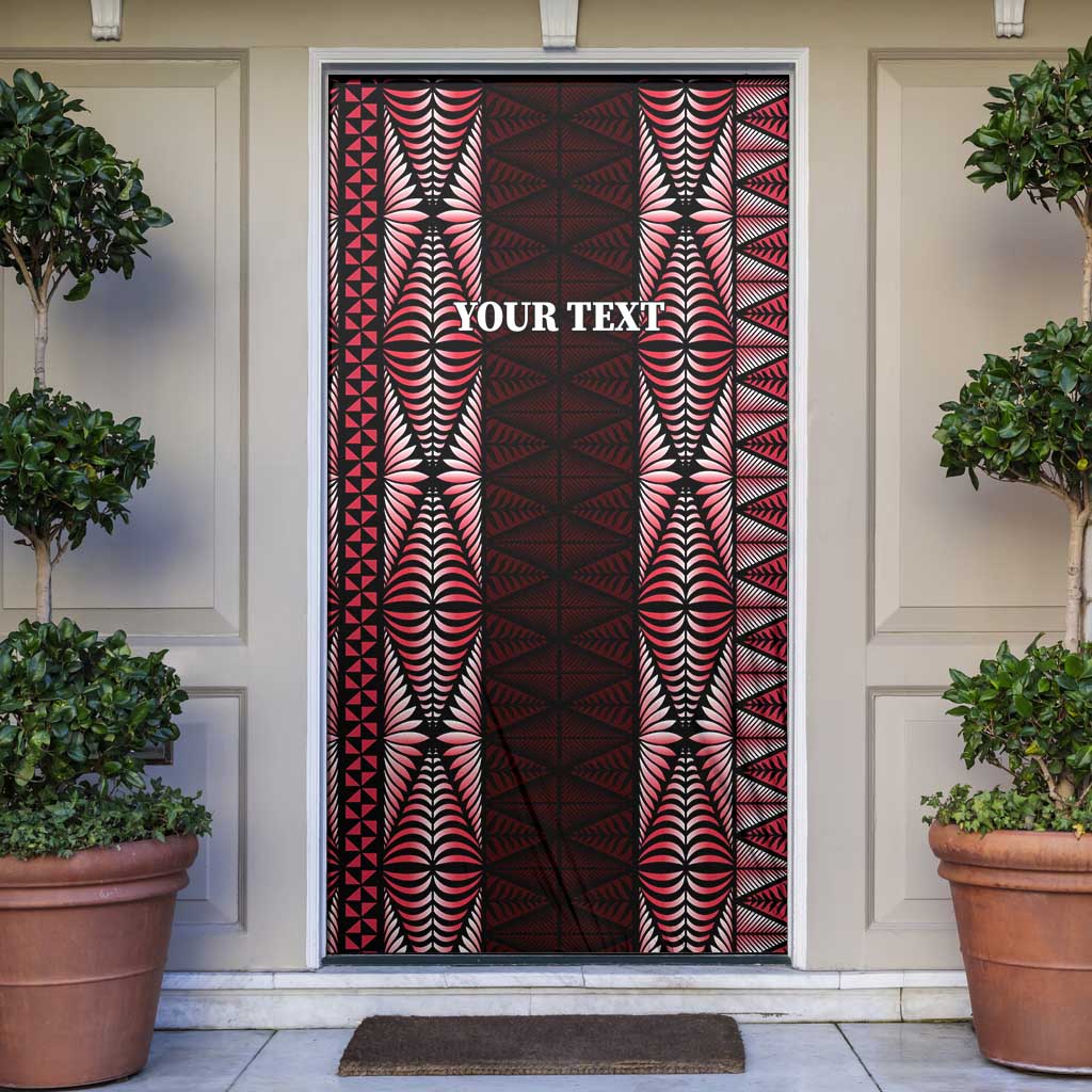 Tonga Rugby Door Cover 2025 Mate Maa Tonga Ngatu Motif - Polynesian Pride