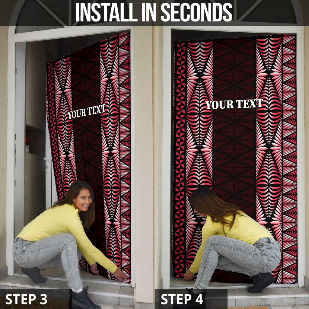 Tonga Rugby Door Cover 2025 Mate Maa Tonga Ngatu Motif - Polynesian Pride