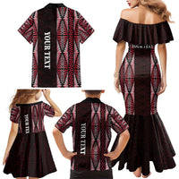 Tonga Rugby Personalised Family Matching Mermaid Dress and Hawaiian Shirt 2025 Mate Maa Tonga Ngatu Motif - Polynesian Pride