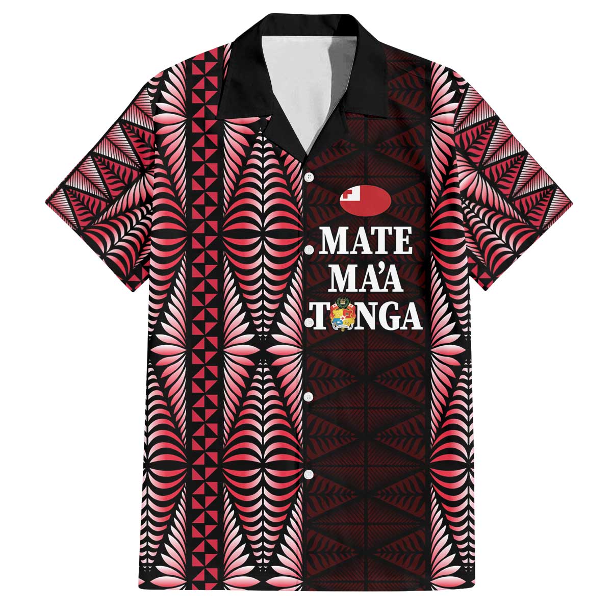 Tonga Rugby Personalised Family Matching Off The Shoulder Long Sleeve Dress and Hawaiian Shirt 2025 Mate Maa Tonga Ngatu Motif - Polynesian Pride