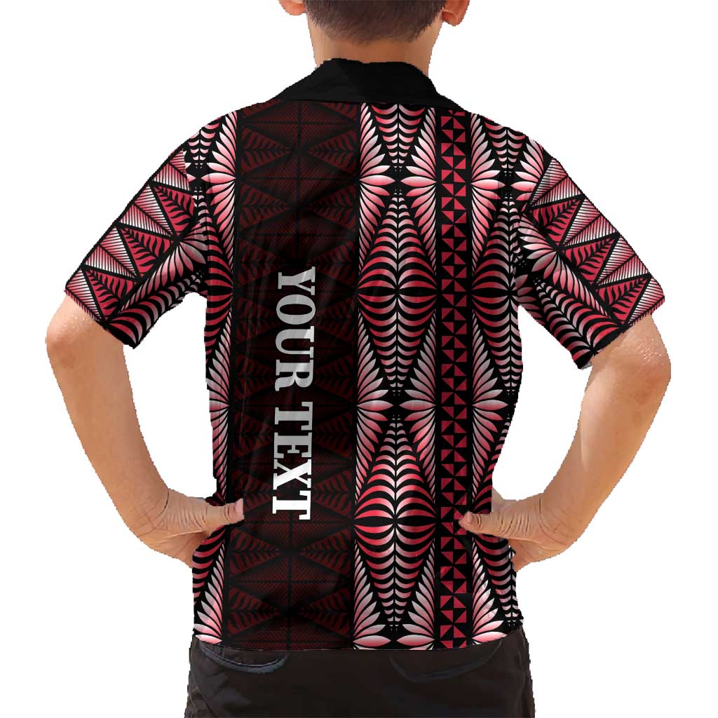 Tonga Rugby Personalised Family Matching Off Shoulder Short Dress and Hawaiian Shirt 2025 Mate Maa Tonga Ngatu Motif - Polynesian Pride