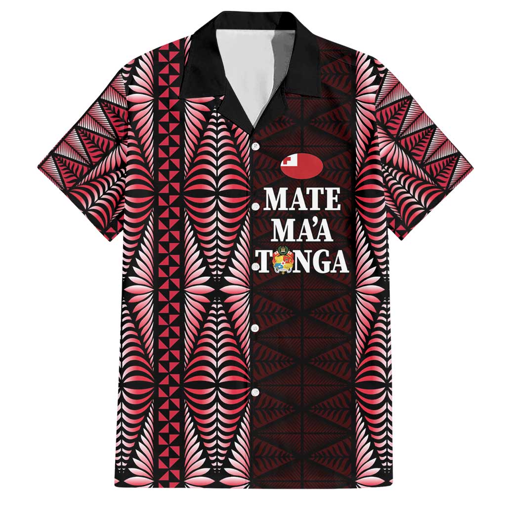 Tonga Rugby Personalised Hawaiian Shirt 2025 Mate Maa Tonga Ngatu Motif - Polynesian Pride