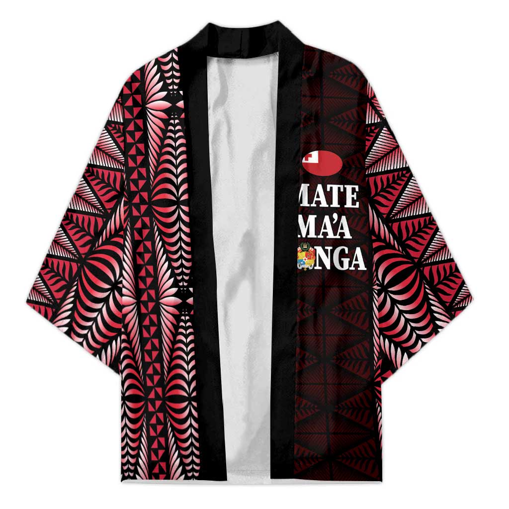 Tonga Rugby Personalised Kimono 2025 Mate Maa Tonga Ngatu Motif - Polynesian Pride
