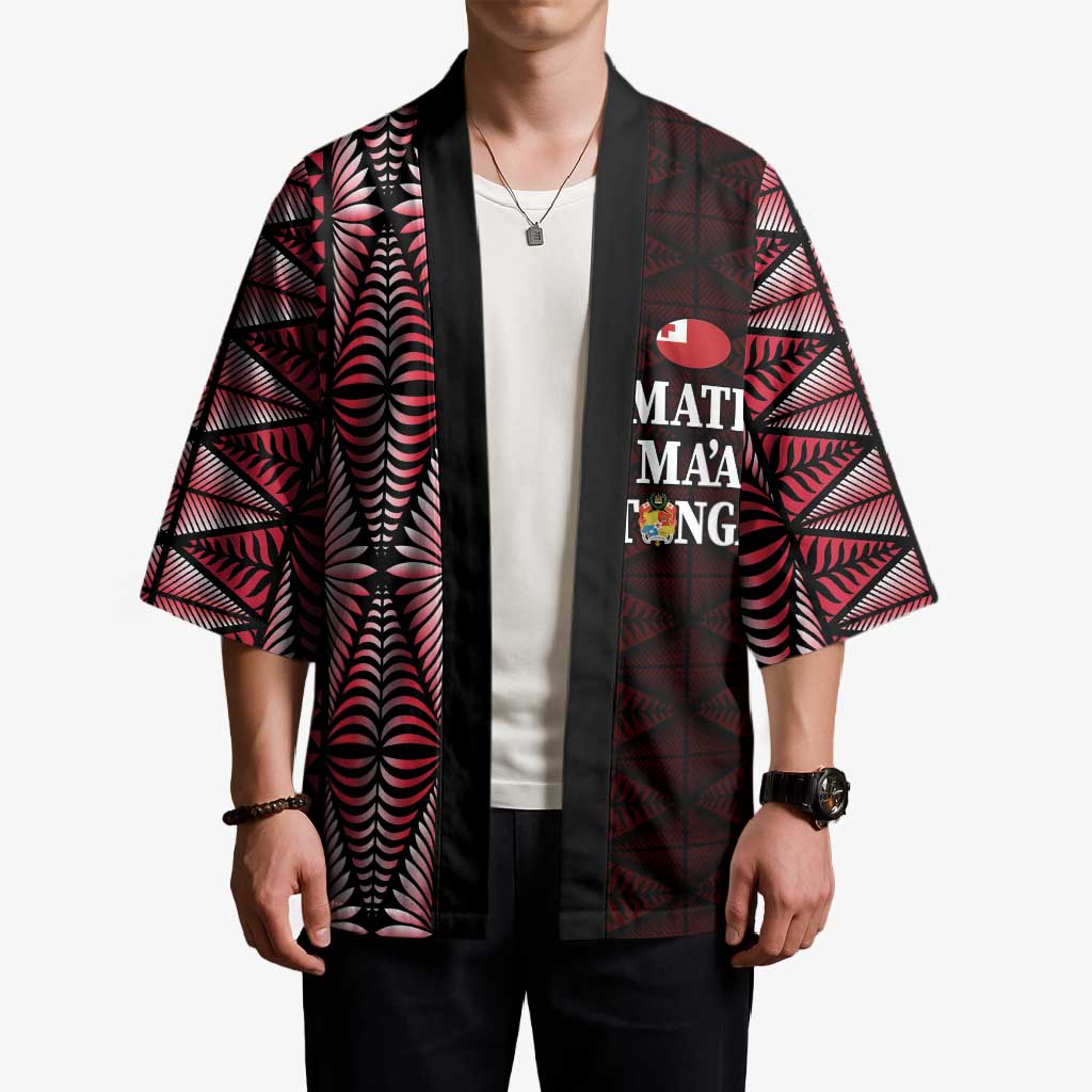 Tonga Rugby Personalised Kimono 2025 Mate Maa Tonga Ngatu Motif - Polynesian Pride