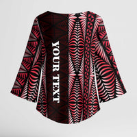 Tonga Rugby Personalised Kimono Sleeve Blouse 2025 Mate Maa Tonga Ngatu Motif - Polynesian Pride