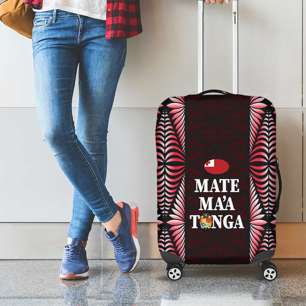 Tonga Rugby Luggage Cover 2025 Mate Maa Tonga Ngatu Motif - Polynesian Pride
