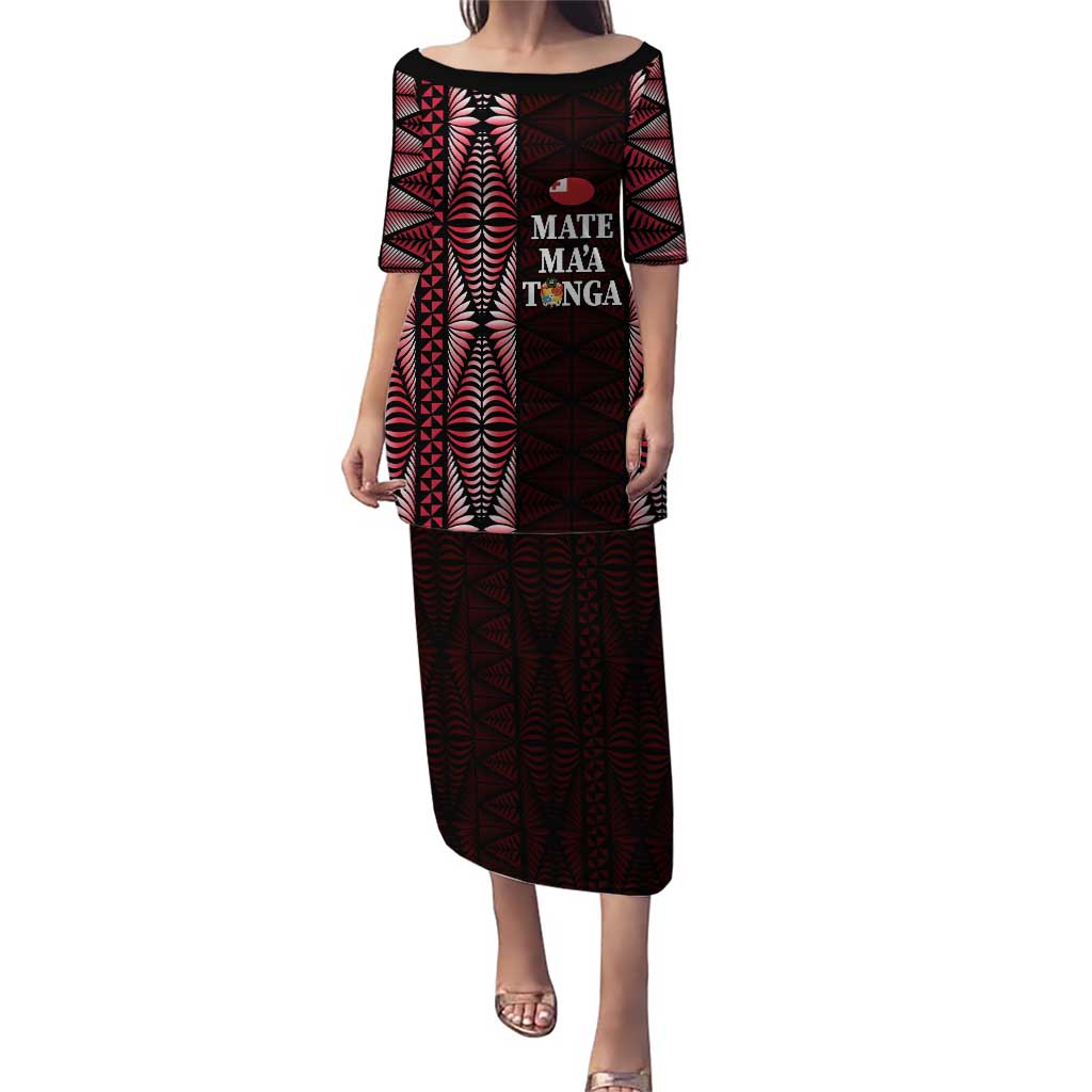 Tonga Rugby Personalised Puletasi 2025 Mate Maa Tonga Ngatu Motif - Polynesian Pride