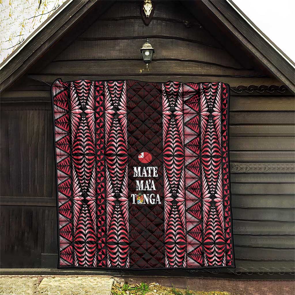 Tonga Rugby Quilt 2025 Mate Maa Tonga Ngatu Motif - Polynesian Pride