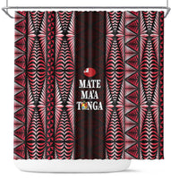 Tonga Rugby Shower Curtain 2025 Mate Maa Tonga Ngatu Motif - Polynesian Pride