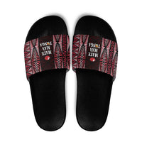 Tonga Rugby Slide Sandals 2025 Mate Maa Tonga Ngatu Motif - Polynesian Pride