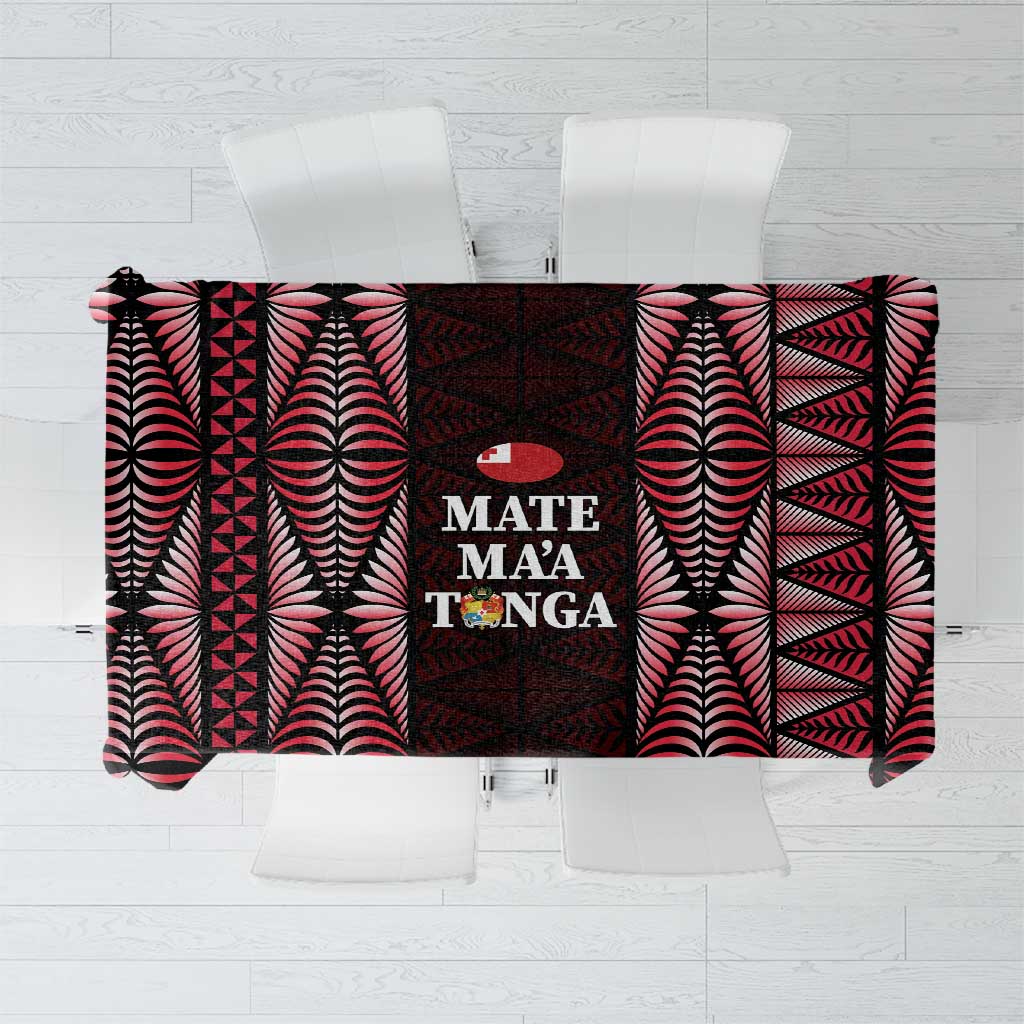 Tonga Rugby Tablecloth 2025 Mate Maa Tonga Ngatu Motif - Polynesian Pride