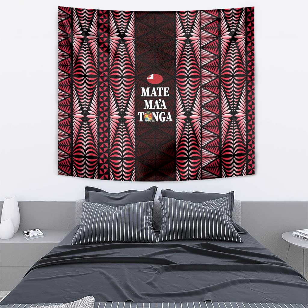 Tonga Rugby Tapestry 2025 Mate Maa Tonga Ngatu Motif - Polynesian Pride