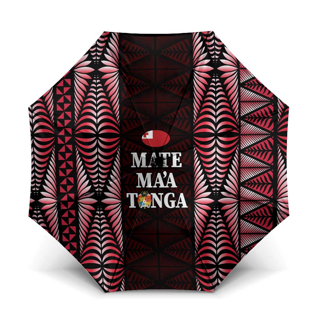 Tonga Rugby Umbrella 2025 Mate Maa Tonga Ngatu Motif - Polynesian Pride