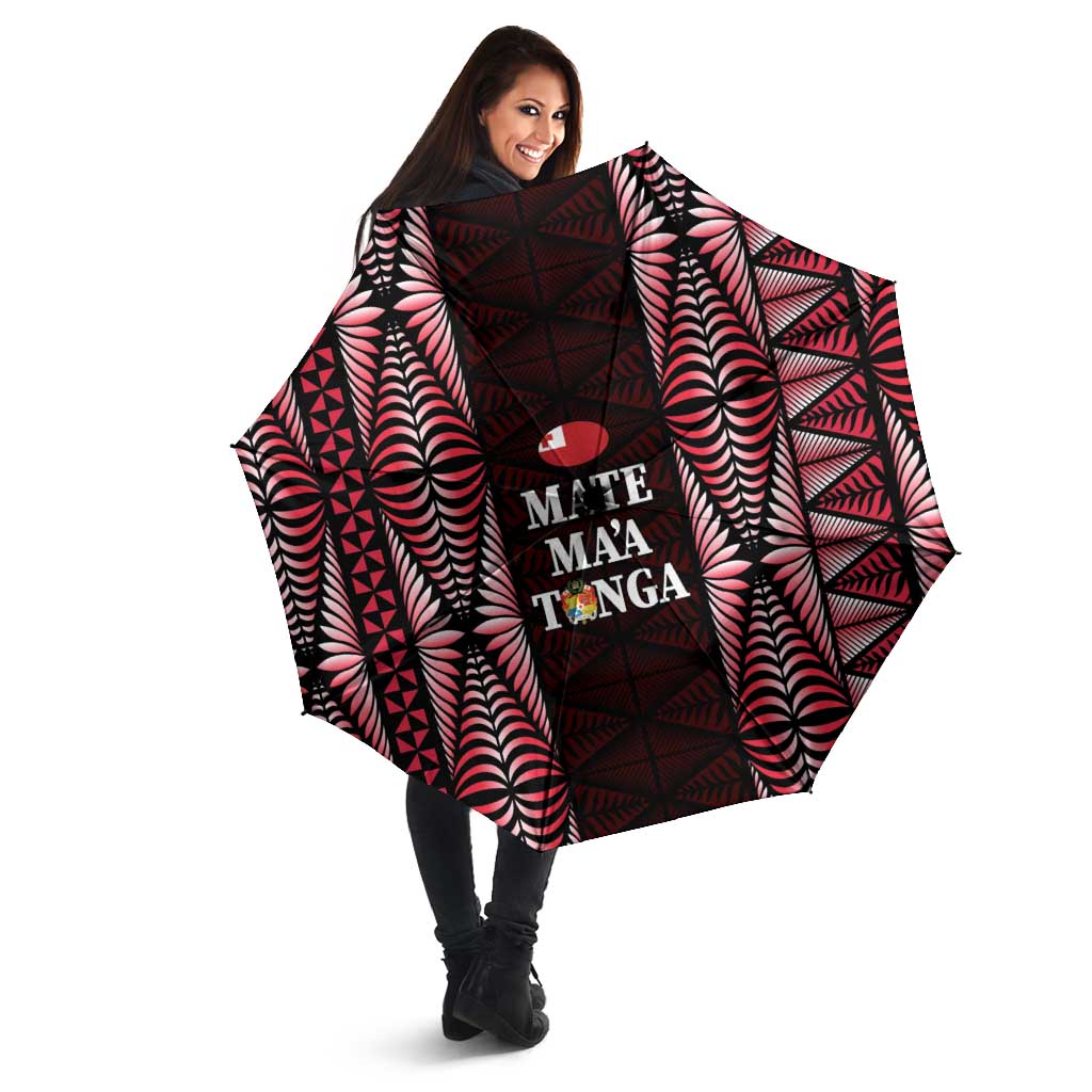 Tonga Rugby Umbrella 2025 Mate Maa Tonga Ngatu Motif - Polynesian Pride