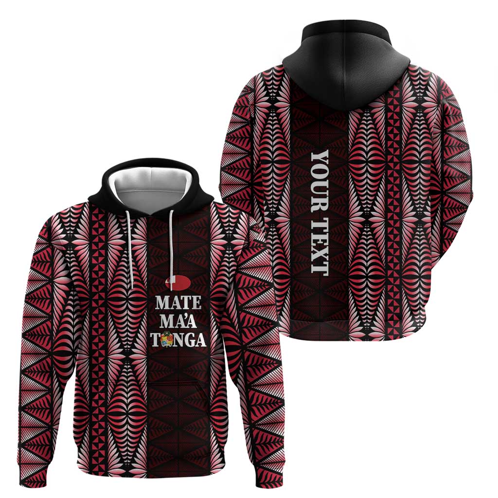 Tonga Rugby Personalised Zip Hoodie 2025 Mate Maa Tonga Ngatu Motif - Polynesian Pride