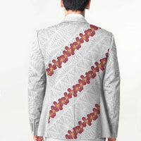 White Sunday Tonga Fakame Blazer Tongan Ngatu Heilala Lei - Polynesian Pride