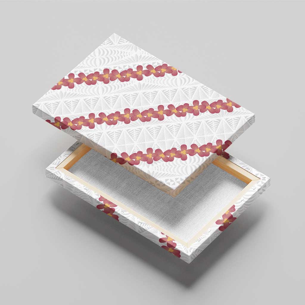 White Sunday Tonga Fakame Canvas Wall Art Tongan Ngatu Heilala Lei - Polynesian Pride