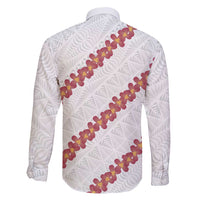 White Sunday Tonga Fakame Family Matching Long Sleeve Bodycon Dress and Hawaiian Shirt Tongan Ngatu Heilala Lei - Polynesian Pride