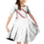 White Sunday Tonga Fakame Family Matching Off Shoulder Short Dress and Hawaiian Shirt Tongan Ngatu Heilala Lei - Polynesian Pride