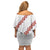 White Sunday Tonga Fakame Family Matching Off Shoulder Short Dress and Hawaiian Shirt Tongan Ngatu Heilala Lei - Polynesian Pride