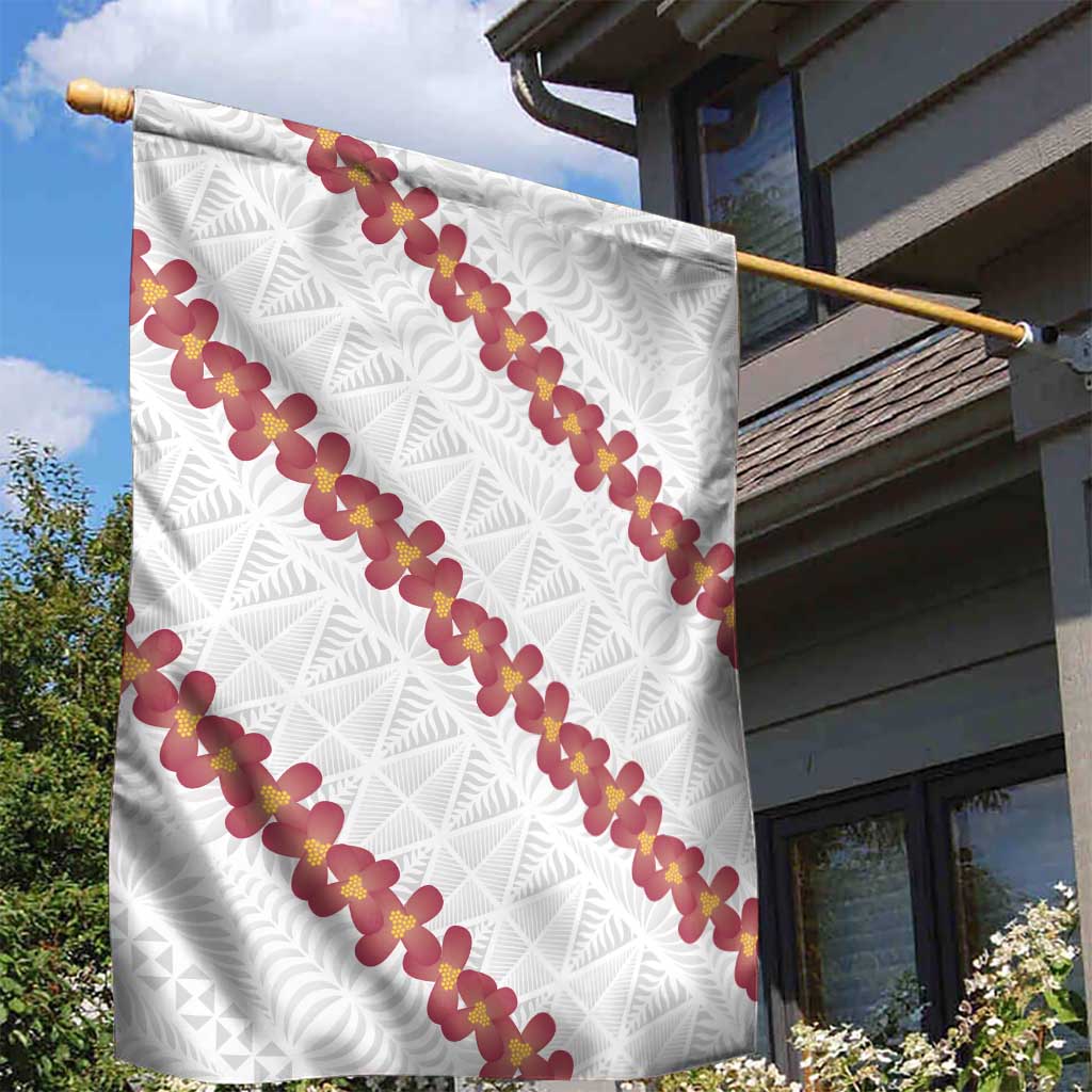 White Sunday Tonga Fakame Garden Flag Tongan Ngatu Heilala Lei - Polynesian Pride