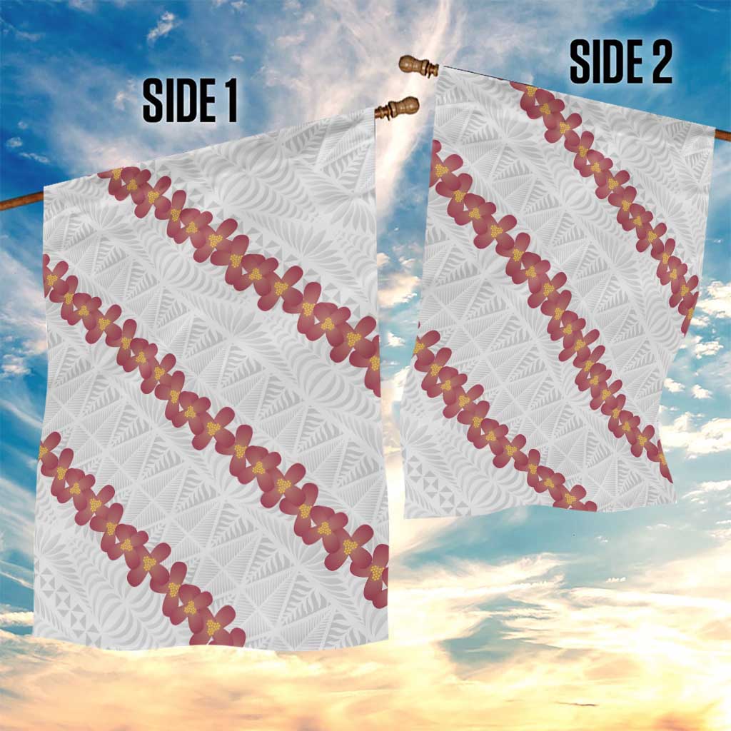 White Sunday Tonga Fakame Garden Flag Tongan Ngatu Heilala Lei - Polynesian Pride