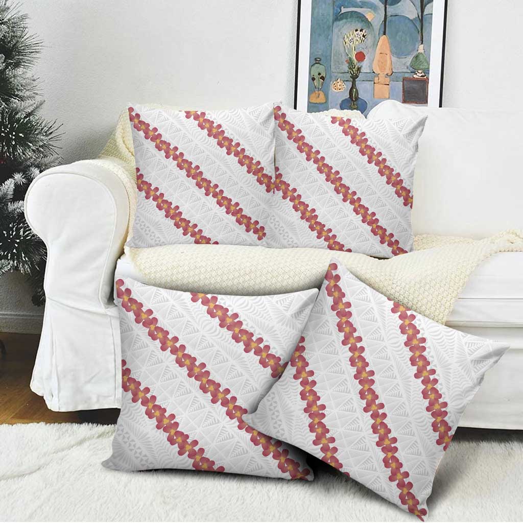 White Sunday Tonga Fakame Pillow Cover Tongan Ngatu Heilala Lei - Polynesian Pride