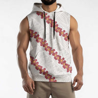 White Sunday Tonga Fakame Sleeveless Hoodie Tongan Ngatu Heilala Lei - Polynesian Pride