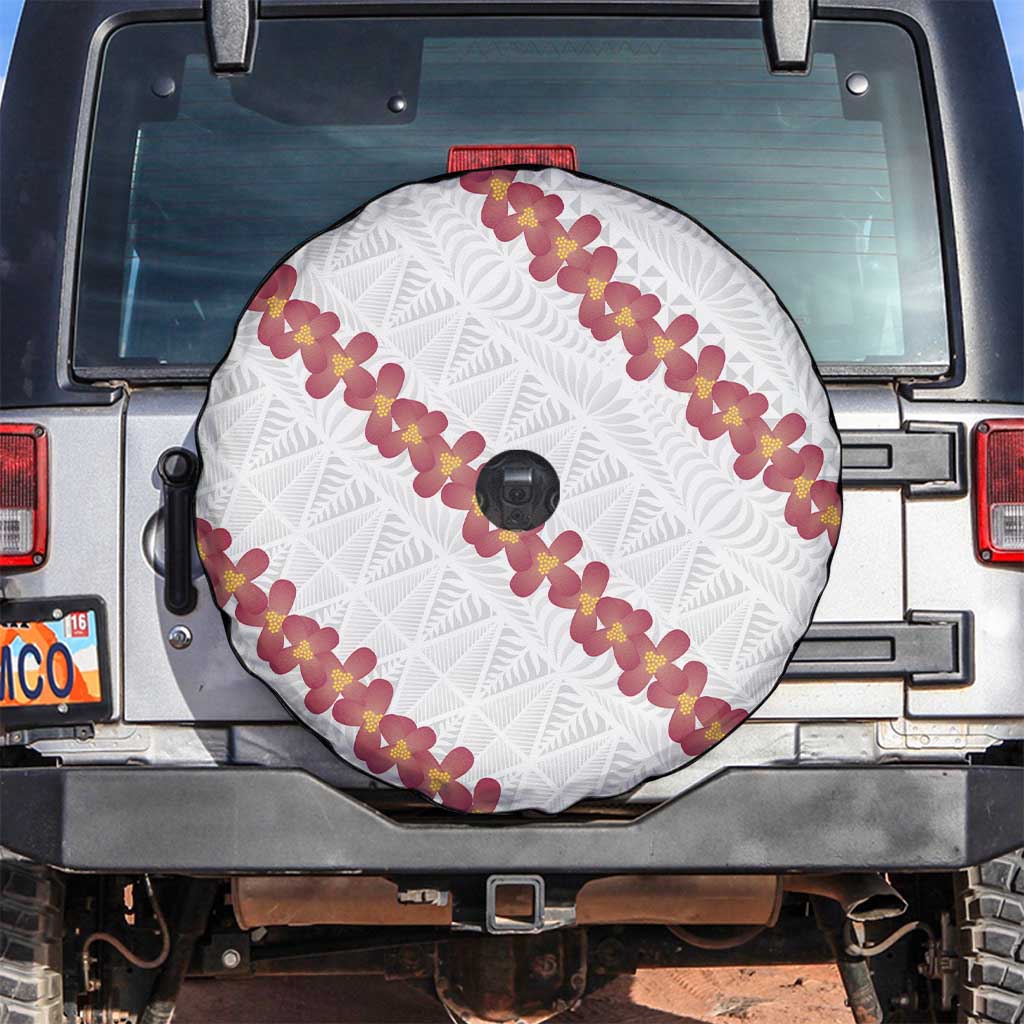 White Sunday Tonga Fakame Spare Tire Cover Tongan Ngatu Heilala Lei - Polynesian Pride