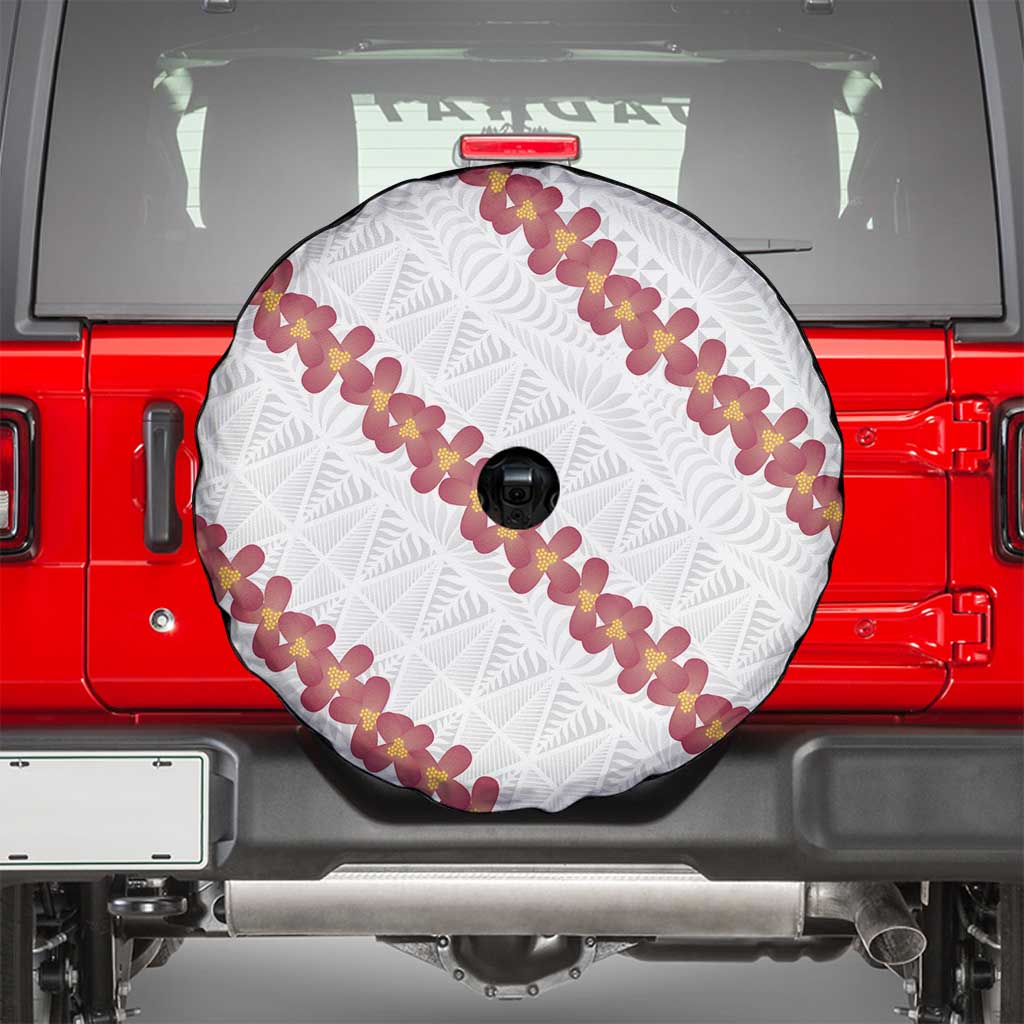 White Sunday Tonga Fakame Spare Tire Cover Tongan Ngatu Heilala Lei - Polynesian Pride
