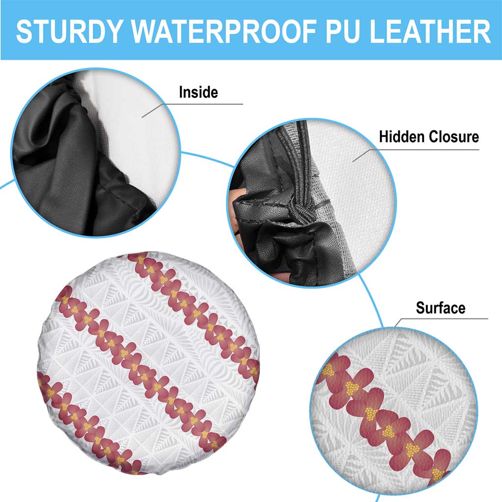 White Sunday Tonga Fakame Spare Tire Cover Tongan Ngatu Heilala Lei - Polynesian Pride