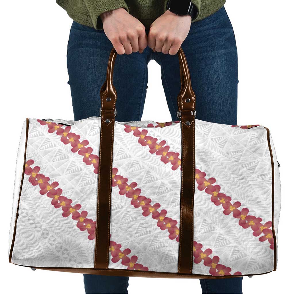 White Sunday Tonga Fakame Travel Bag Tongan Ngatu Heilala Lei - Polynesian Pride