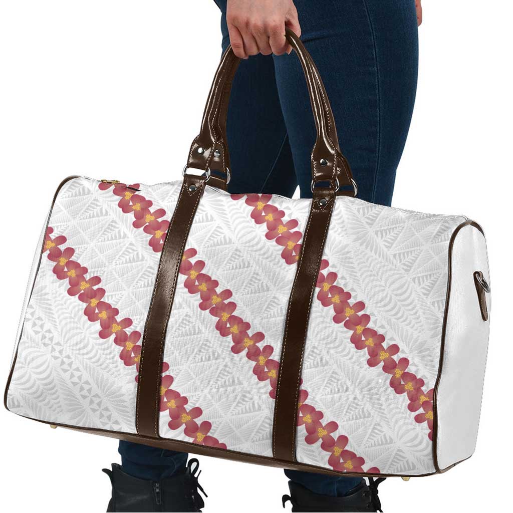 White Sunday Tonga Fakame Travel Bag Tongan Ngatu Heilala Lei - Polynesian Pride