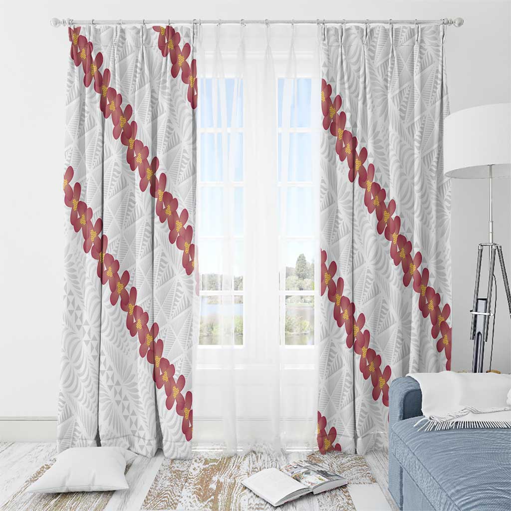 White Sunday Tonga Fakame Window Curtain Tongan Ngatu Heilala Lei - Polynesian Pride
