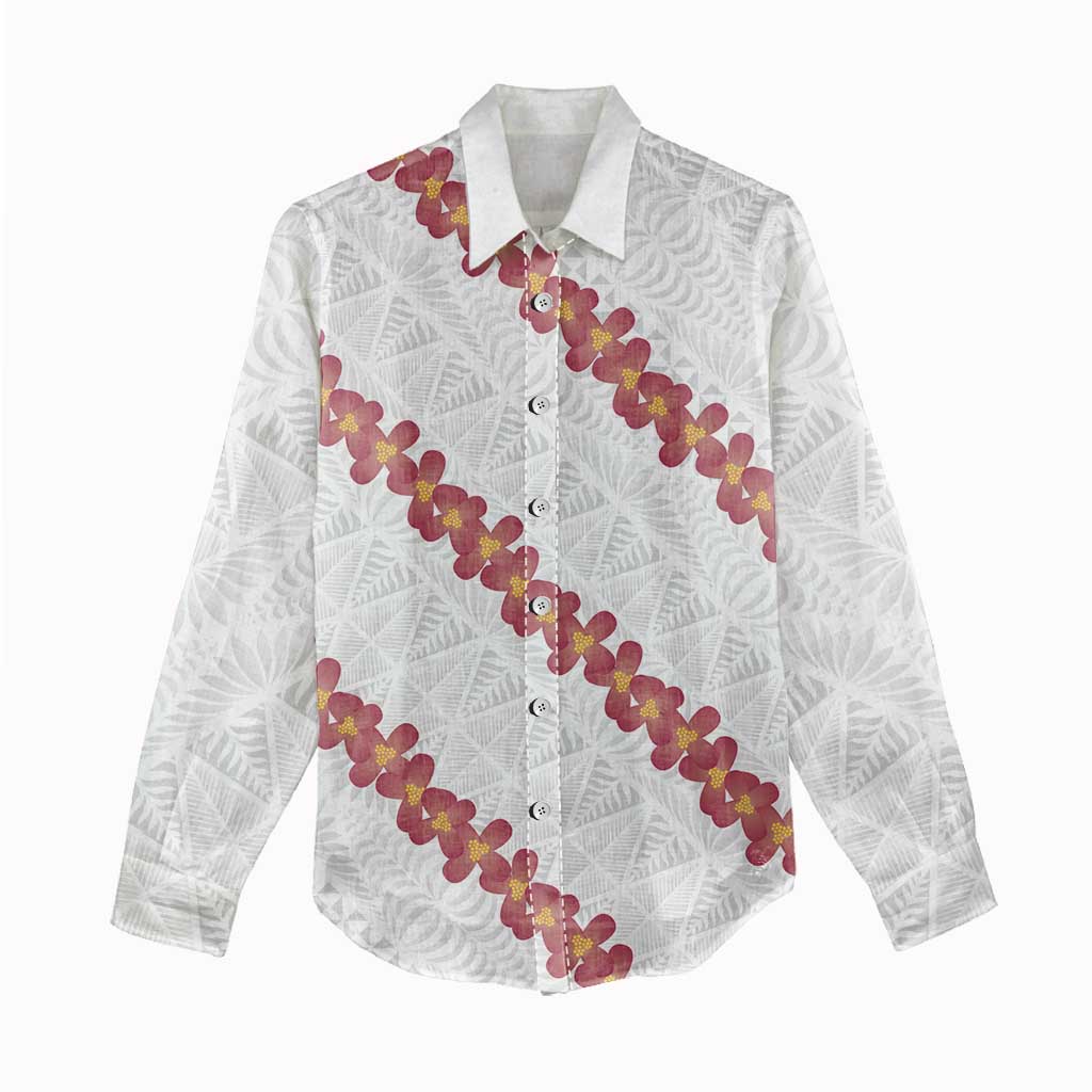 White Sunday Tonga Fakame Women Casual Shirt Tongan Ngatu Heilala Lei - Polynesian Pride