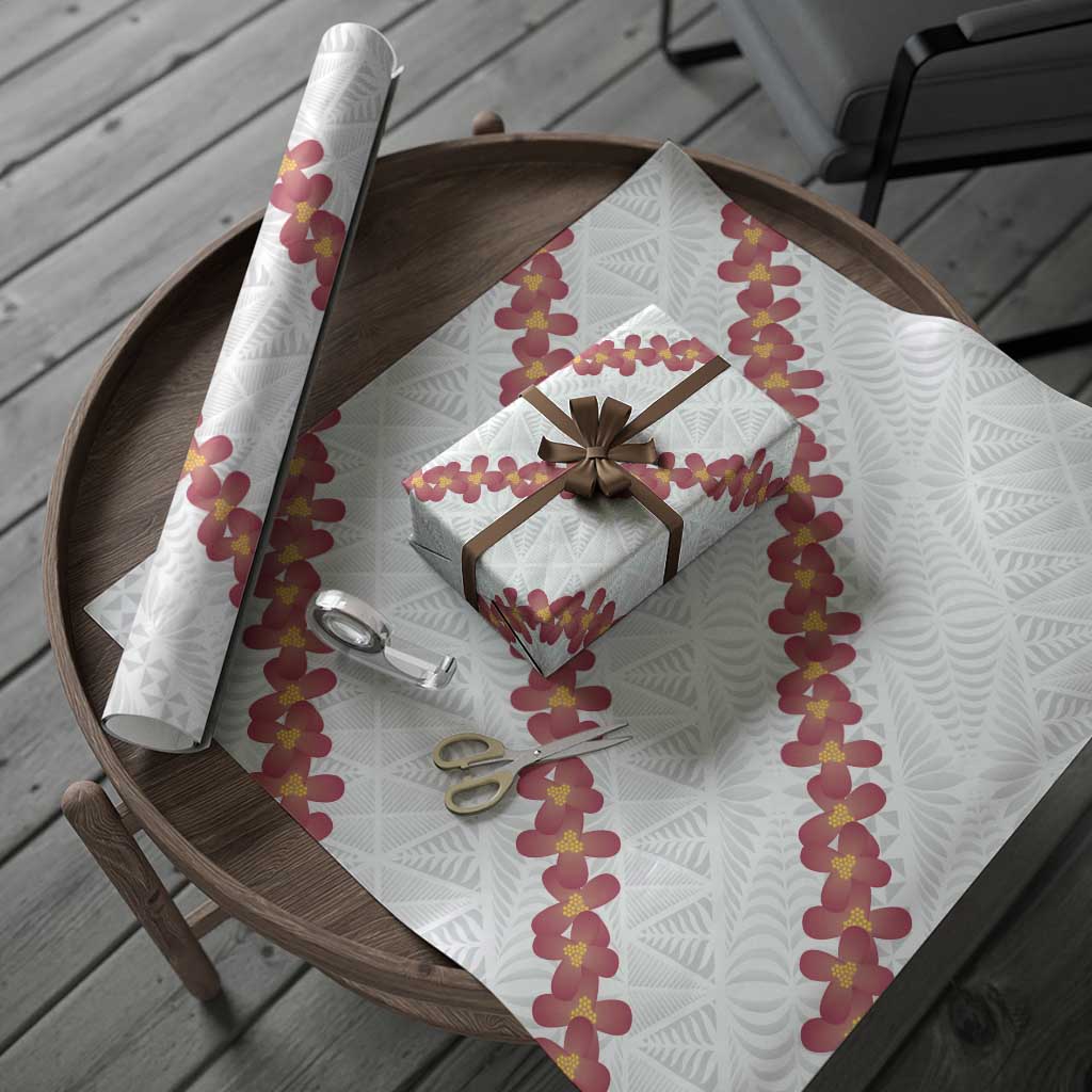 White Sunday Tonga Fakame Wrapping Paper Tongan Ngatu Heilala Lei - Polynesian Pride
