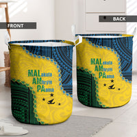 Malampa Province Vanuatu Laundry Basket Map With Polynesian Pattern LT14 - Polynesian Pride