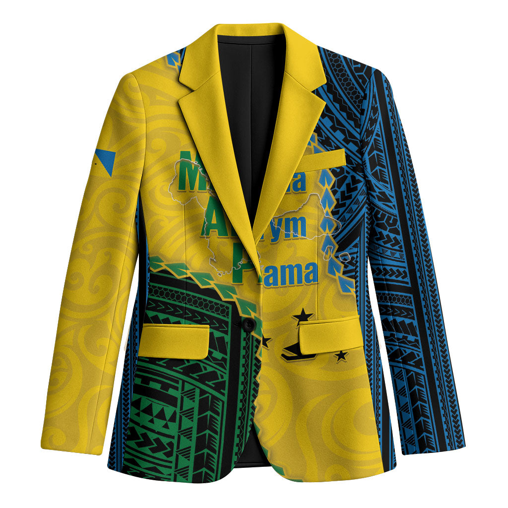 Personalised Malampa Province Vanuatu Blazer Map With Polynesian Pattern LT14 Unisex Multicolor - Polynesian Pride