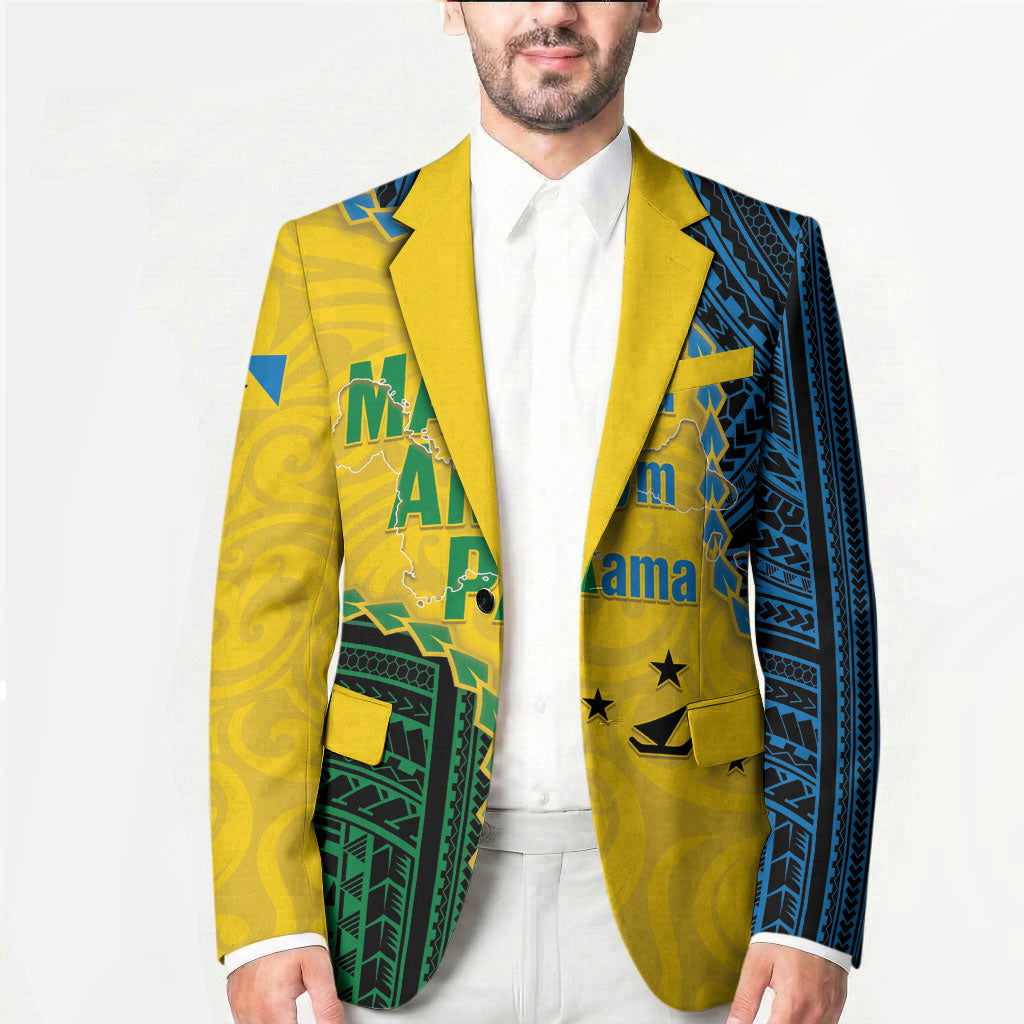 Personalised Malampa Province Vanuatu Blazer Map With Polynesian Pattern LT14 - Polynesian Pride