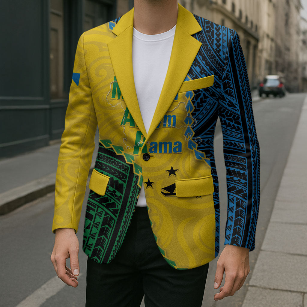 Personalised Malampa Province Vanuatu Blazer Map With Polynesian Pattern LT14 - Polynesian Pride