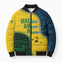 Personalised Malampa Province Vanuatu Bomber Puffer Jacket Map With Polynesian Pattern LT14 Unisex Multicolor - Polynesian Pride
