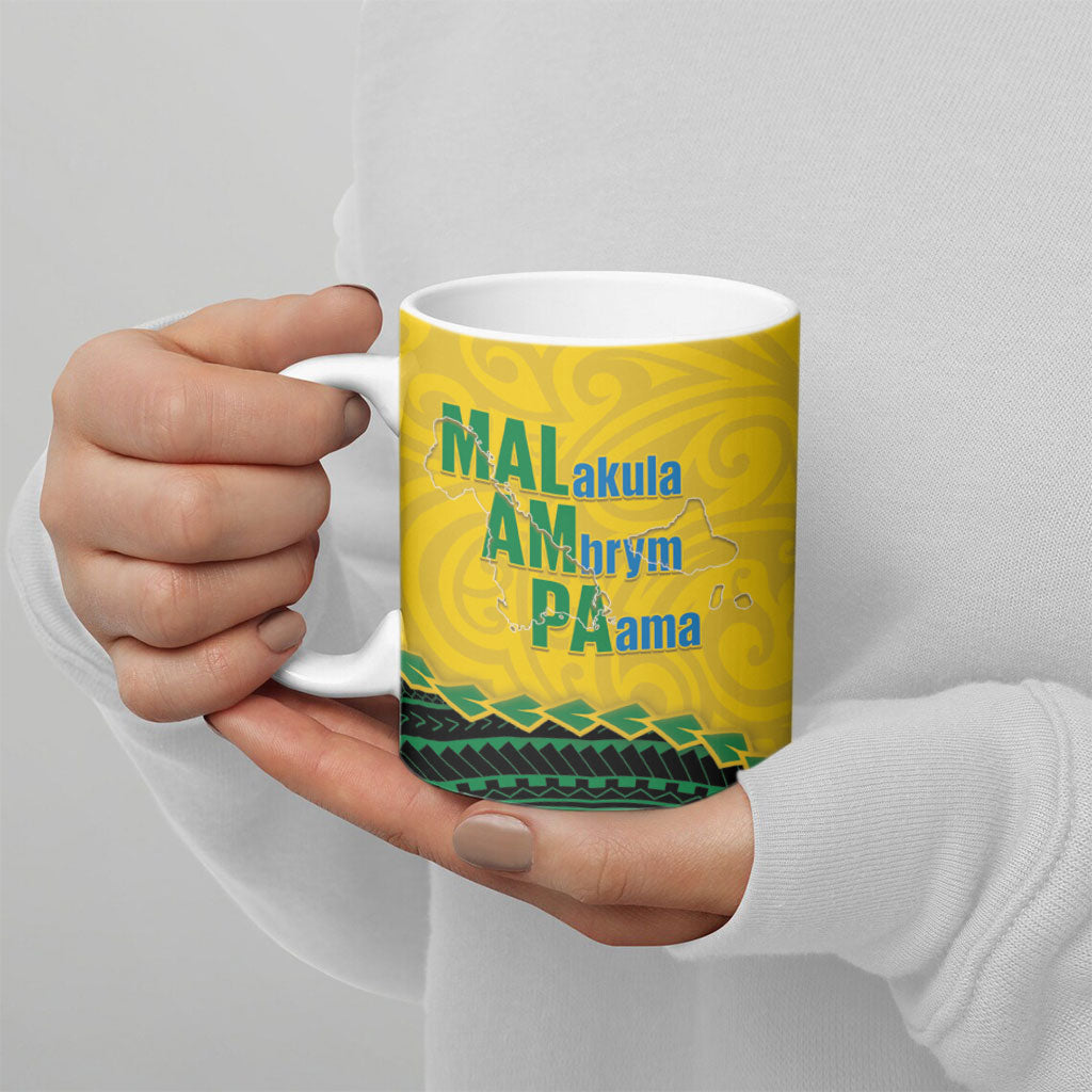 Personalised Malampa Province Vanuatu Ceramic Mug Map With Polynesian Pattern LT14 - Polynesian Pride