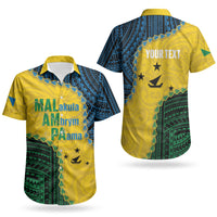 Personalised Malampa Province Vanuatu Couples Matching Long Sleeve Bodycon Dress and Hawaiian Shirt Map With Polynesian Pattern LT14 - Polynesian Pride